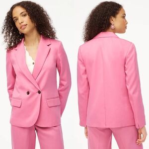 J. Crew Factory Drapey Twill Double-Breasted Blazer